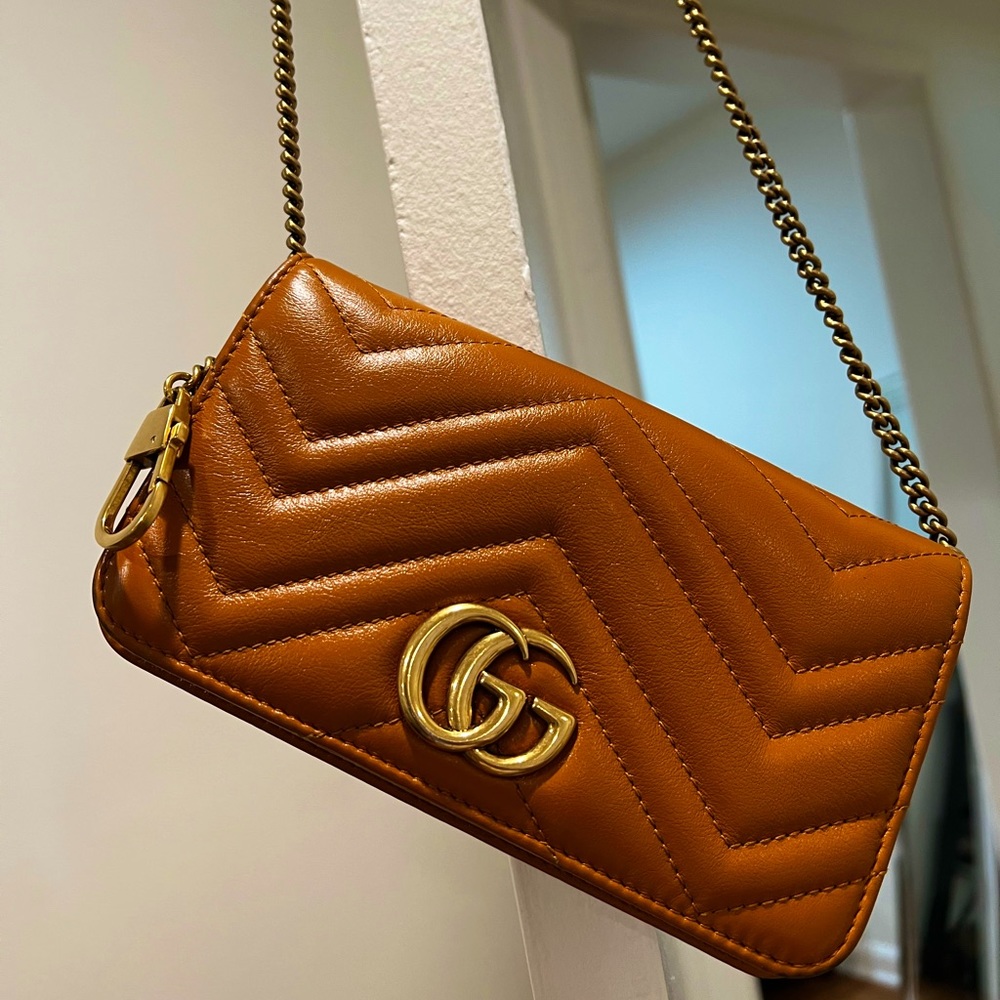 Gucci Marmont GG Mini Chain Orange Cross Body